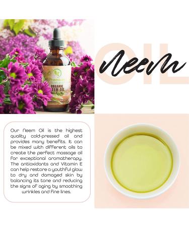 100% Pure Neem Oil for Skin & Hair | Cold Pressed Moisturizer & Essential Oil | Organic Neem Massage Oil 4 oz - Buy Online on GoSupps.com