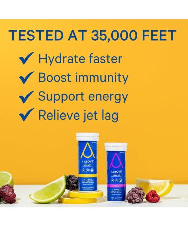 Jet Lag Relief Tablets - Berry-Flavored Effervescent Multivitamin with Pycnogenol for Hydration Energy & Immune Support - 10 Essential Travel Supplements - Buy Online on GoSupps.com
