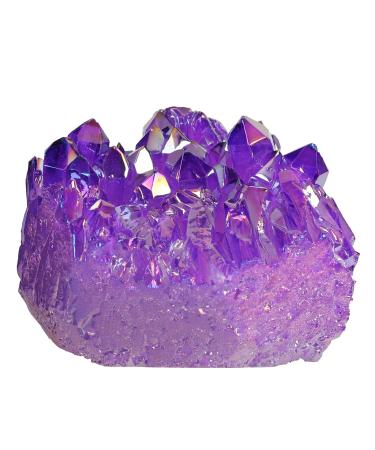 Nupuyai Titanium Coated Bergkristall Druse Rohstein irregular crystal cluster quartz geode gemstone for Reiki feng shui decoration purple