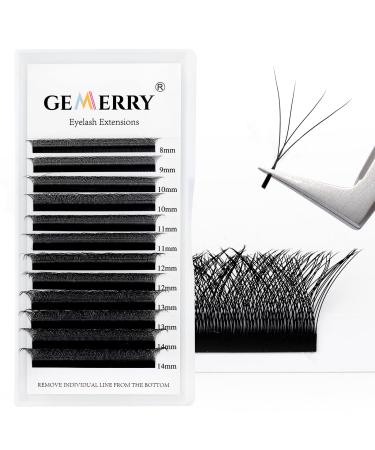 Volume eyelash 4D floated eyelash extension easy fan lashes volume technology cluster 0.07mm DCURL Mix8-14mm single eyelashes Self-fan lash extensions from gemerry (4DLASH-0.07D-mix8-14mm) 8-14 mm MIX VV-07-D - Buy Online on GoSupps.com