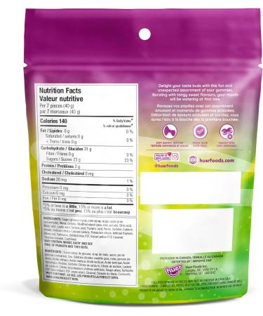 Huer - Super Mix Assorted Sour Flavored 3 Pack Soft and Chewy Gummy Candy Bundle 180g Bag (Pack of 3) Stocking Stuffers Christmas Gift Sour Gummy - Buy Online on GoSupps.com