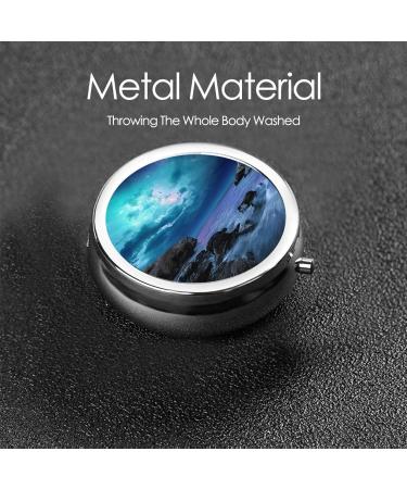 3D Graphics Universe Space Round Pill Box | 3 Compartment Travel Medicine Organizer | Mini Decorative Pocket Purse for Vitamins & Tablets - Buy Online on GoSupps.com