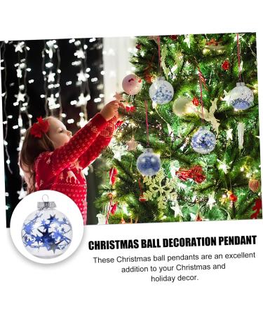 Ciieeo Xmas Party Supply 1 Box Christmas Ball Pendant Ornament Holiday Bauble Pendant Xmas Supply Ball Christmas Balls Blue 7X8X9CM - Buy Online on GoSupps.com