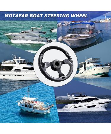 MOTAFAR 12.4" Boat Steering Wheel with 3/4 Tapered Shaft  Anti-Slip PU Carbon Fiber Steering Wheel for Seastar and Verad  etc. for Marine Boats  Vessels  Yacht  Pontoon Boat(5156-Black) 5156-BLACK GRID - Buy Online on GoSupps.com