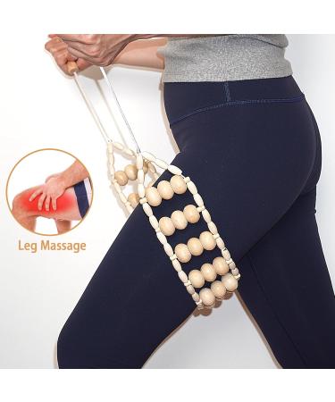 Eco Beech Wood Massage Roller & Extra Gun Roller - Self-Massage Device for Neck Back Legs & Cellulite Relief | Sustainable Wood - Buy Online on GoSupps.com