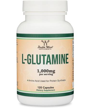 L Glutamine Capsules - 1000mg 120 Count | No Fillers Non-GMO Gluten Free Vegan Keto Safe | Endurance & Gut Health | Double Wood - Buy Online on GoSupps.com