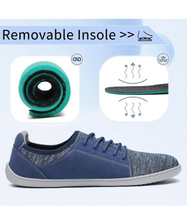 SAGUARO Unisex Barefoot Shoes Luck III-Knit | Wide Toe Box Outdoor Walking Shoes | Size 36-48 | Denim Blue | International Shipping Available - Buy Online on GoSupps.com