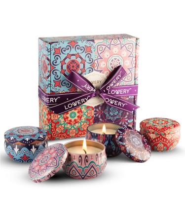 Shop Scented Candles Gift Set for Women | 10% Essential Oil Aromatherapy | 4 Pc Stress Relief | 120h Soy Candles for Home & Special Occasions - Buy Online on GoSupps.com