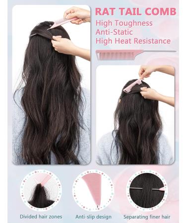 Topsy Hair Tail Tools Set - 1 Hair Braiding Combo, 2 French Braid Tools, 300 Clear Mini Elastic Bands - Pink - Buy Online on GoSupps.com