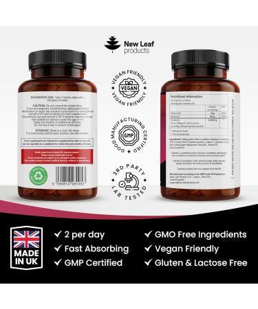 Cranberry Tablets Triple Strength 30,000mg - 120 Count with Vitamin C & D - Vegan Made in UK by New Leaf - Buy Online on GoSupps.com