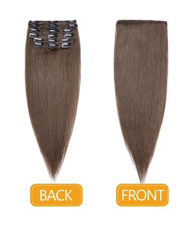 SEGO Double Drawn Clip-In Hair Extensions - Real Remy Hair Medium Brown #4 24 (61cm) 90g - Heat-Resistant 8-Part Set - Buy Online on GoSupps.com