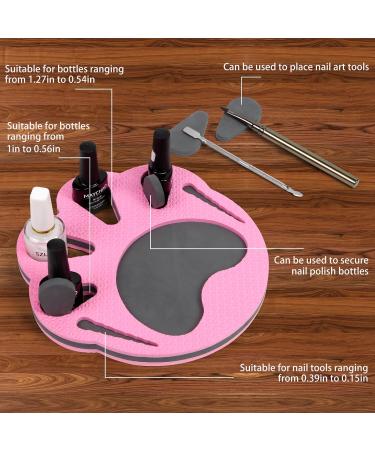 Premium Nail Polish Holder & Organizer Stand - Manicure Work Station in Pink & Grey - Buy Online on GoSupps.com