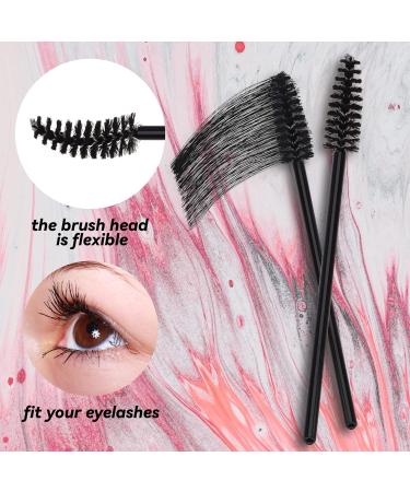 Ukerdo Disposable Eyelash Spoolie Wands - 50pcs Pink Angled Lash Comb Brush for Mascara Applicator and Eyebrow Makeup - Buy Online on GoSupps.com