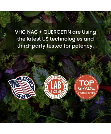 VHC NAC Supplement 1200mg with Quercetin - 2-in-1 Dual Action for Respiratory Liver & Immune Support - Made in USA - Buy Online on GoSupps.com