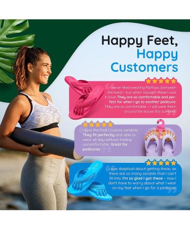 Pedi Couture Women's Pedicure Sandals - Turquoise Toe Separator Slippers - Buy Online on GoSupps.com