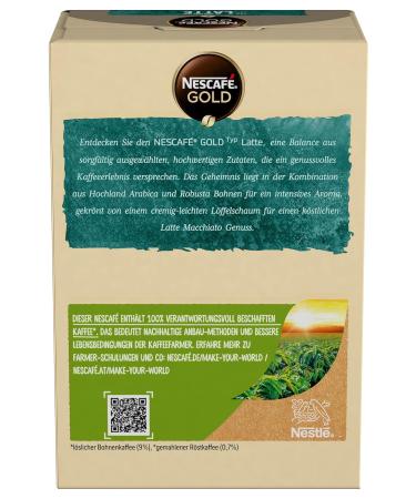 Nescaf Gold Latte Powder 4-Pack | Strong Taste & Aroma | Caffeine-Containing Instant Coffee Sticks (18g each) - International Shipping Available - Buy Online on GoSupps.com