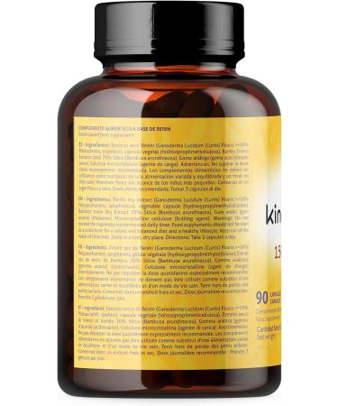 Reishi Pure 1500mg - 90 Capsules with 50% Polysaccharides Beta Glucans Ganoderma Lucidum Without Magnesium Stearate - Buy Online on GoSupps.com