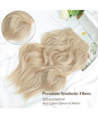 Ms Taj Blonde Halo Hair Extensions 12 | Adjustable Clips, Synthetic Curly Hair Piece for Women - Bleach Blonde - Buy Online on GoSupps.com