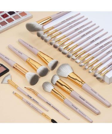 MAANGE 25Pcs Professional Makeup Brush Set with Gift Box - Premium Synthetic Brushes for Foundation, Blush, Eyeliner, and Eyeshadow in Pink - Buy Online on GoSupps.com