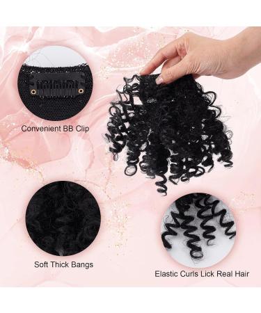 NICENEEDED Short Afro Kinky Curly Bangs Clip Jerry Curly Clip In Bangs Front Fringe Hair Pieces Bangs for Black Women and Girls Clip in On Hair Extensions - Buy Online on GoSupps.com