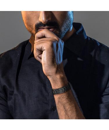 Rainso Stainless Steel Black Magnetic Bracelet for Men - Arthritis Pain Relief | Perfect Father's Day Gift for Fitness Enthusiasts - Buy Online on GoSupps.com