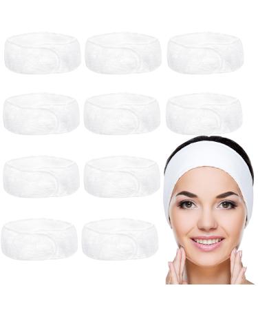 Belle vous hair band cosmetics white headband (10 pc) - hair band to make -up make -up hair band - terry headband adjustable for facial cleaning shower - hair band for bathroom sports beauty masks - Buy Online on GoSupps.com