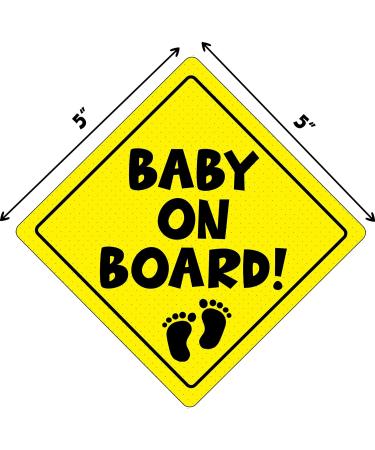 Baby On Board Car Sign | Micro-Perforated Vinyl Sticker | Easy Apply & Remove | Ultra Durable & Weatherproof | 5x5 | Baby Feet Design - Buy Online on GoSupps.com