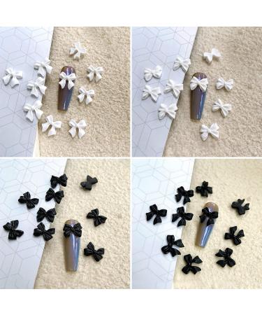 CGBE Butterfly Bow Pearl 3D Nail Charms for Nail Art Decoration - Black and White Bow-knot Design - Buy Online on GoSupps.com