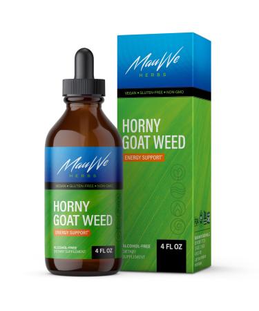 Horny Goat Weed Tincture - Organic Epimedium Grandiflorum, Barrenwort Liquid Herbal Supplement - May Help Support Immune System, Boost Vigor, Energy, Blood Flow - Vegan, No Alcohol, 4 fl oz (4 FL OZ) 4 Fl Oz (Pack of 1)