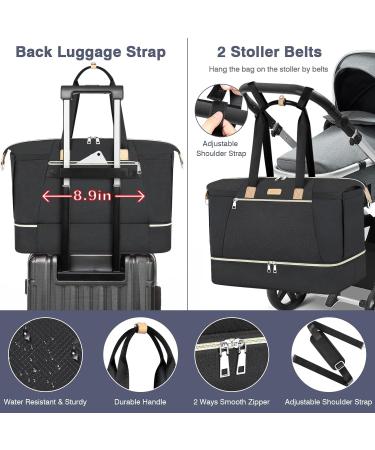 Multi-Functional Large Mom Bag Set - 7 Pieces Baby Wrap Bag with Diaper Pad Pacifier Bag & Organizer - Ideal for Travel & Delivery (Black) - Buy Online on GoSupps.com