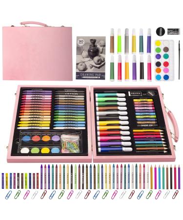 KINSPORY Art Set for Kids 86PC Coloring Art Kit Wooden Drawing Art Supplies Case Sketch Book Markers Crayon Colour Pencils for Budding Artists Kids Teens Boys Girls (Pink) - Buy Online on GoSupps.com