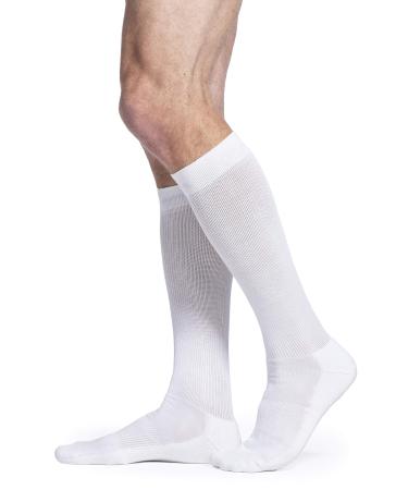 SIGVARIS Men  s Motion Cushioned Cotton 360 Closed Toe Calf-High Socks 20-30mmHg