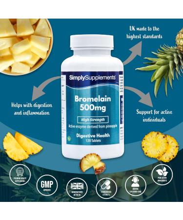 Bromelain 500mg | 120 Tablets | Vegan Friendly |SimplySupplements - Buy Online on GoSupps.com