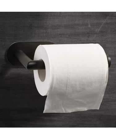 Matte Black Toilet Paper Holder - Stainless Steel Adhesive Roll Holder for Bathroom - Buy Online on GoSupps.com