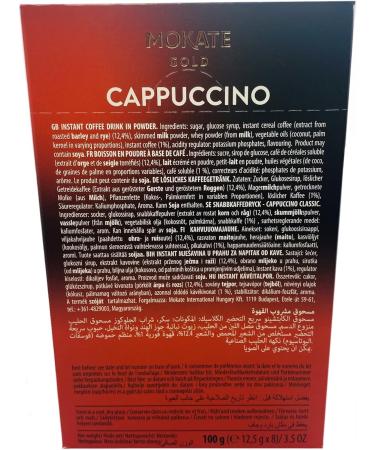 Mokate Gold Cappuccino Classic Flavour Instant Coffee 2 boxes x 8 12.5g sachets - Buy Online on GoSupps.com