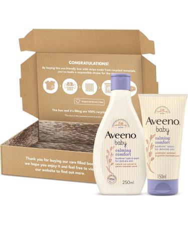 Aveeno Baby Calming Comfort Bedtime Set - Lavender & Vanilla Bath Wash + Lotion | 2-Piece Set for Delicate Skin - 250ml & 150ml - Buy Online on GoSupps.com