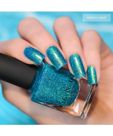 ILNP Blue Lagoon Teal Holographic Jelly Nail Polish 0.4 Fl Oz - Pack of 1 - Buy Online on GoSupps.com