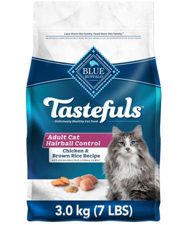 Blue Buffalo Indoor Hairball Control Natural Adult Dry Cat Food Chicken And Brown Rice 3.1kg bag - Medium Bag kibble Medium Bag Hairball Control