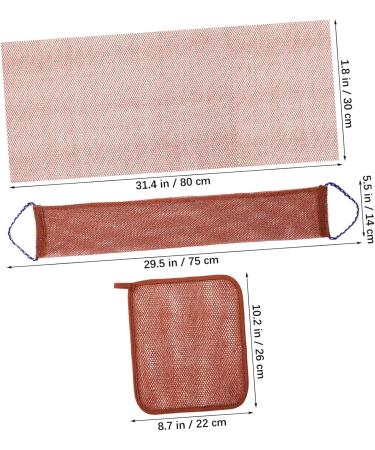 IWOWHERO 1 Set Bath Towel Exfoliating Body Scrubber Loofah Back Brush Bath Washing Towels Sponge Nylon Brown - Buy Online on GoSupps.com