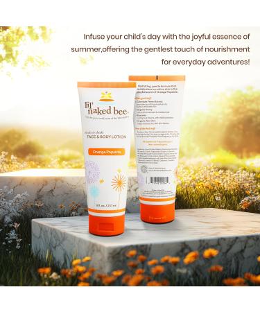 Lil Naked Bee Baby Lotion for Kids (8 oz) Orange Popsicle Cheeks to Cheeks Face & Body Lotion for Hydrating & Moisturizing for Skin - Buy Online on GoSupps.com