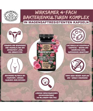 Frauenflora Intimate Flora Complex - 200bn CFU - 4 Tested Strains: Lactobacillus Reuteri Rhamnosus Crispatus Acidophilus - Gut Health & Probiotic Support - International Shipping - Buy Online on GoSupps.com