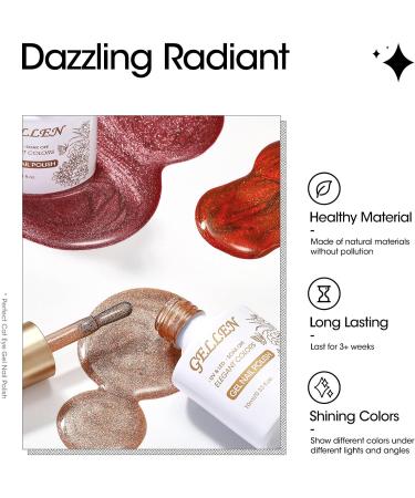 Gellen Cat Eye Gel Nail Polish Kit - Burgundy Gel Nail Polish Cat Eye Gel 6 Colors Coffee & Red Wine Tones Nail Art Gel 10ml Burgundy Series - Buy Online on GoSupps.com