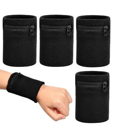 Sport wrist bag 4 pcs sport wristwells mini Wristband wrist bag bracelet wallet with bag for men & women outdoor hiking travel