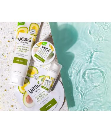 Yes To Avocado Hydrating Daily Cream Cleanser Bundle - Fragrance Free Vegan Face Wash with Hyaluronic Acid & Glycerin 4 Fl Oz + 1 Fl Oz Travel Size Natural & Cruelty Free - Buy Online on GoSupps.com