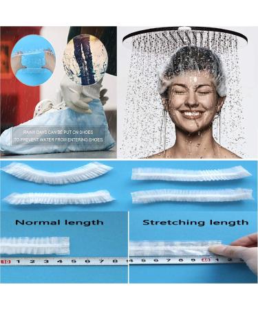 100 PCS Clear Disposable Plastic Shower Caps - Large Elastic Bath Cap for Women, Spa, Home Hotel, Salon - Individually Wrapped - Buy Online on GoSupps.com