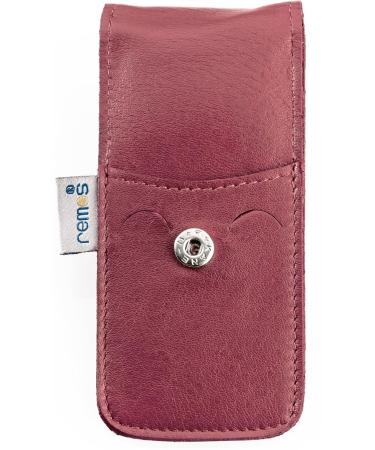 REMOS Red Genuine Leather Nail Case Empty Storage for 3 Nail Instruments | International Shipping - Buy Online on GoSupps.com