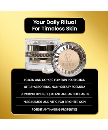Elixir Day Cream Luxurious Silk Anti-Aging Cream NO Preservatives or Parabens. For All Skin Types Targets Wrinkles Face Neck & Decollate Over 50 Skin Nutrients Collagen Squalene & Repair Vitamins 1.8 Ounce (Pack of 1) - Buy Online on GoSupps.com