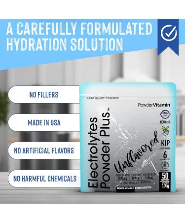 Electrolytes Powder Plus - 50 Servings Unflavored Keto Hydration Sugar Free Pink Himalayan Salt High Potassium Calcium & Magnesium - Buy Online on GoSupps.com