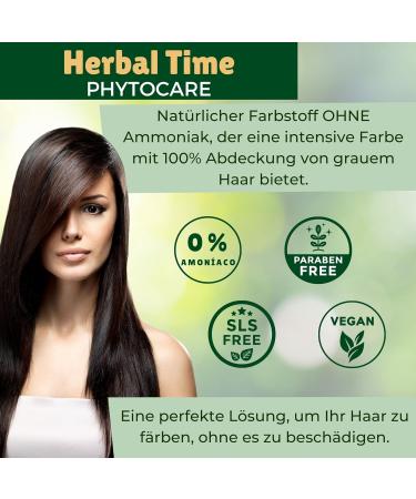 Herbal Time Phytocare Dark Brown Hair Color | Ammonia-Free PPD-Free SLS-Free | Professional Natural Hair Dye | Nourishes & Protects Hair - Buy Online on GoSupps.com