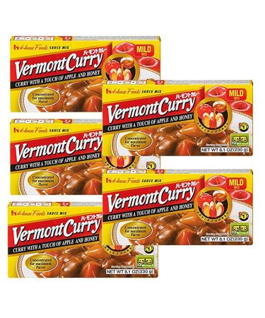 5 Packs  House Foods Vermont Curry Mild 8.11 Oz (230g) 8.11 Ounce (Pack of 5)